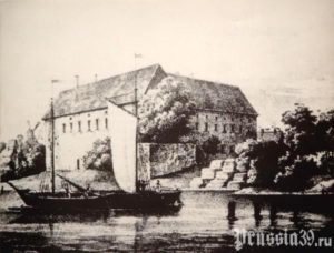 Замок Тильзит в 1840 году.